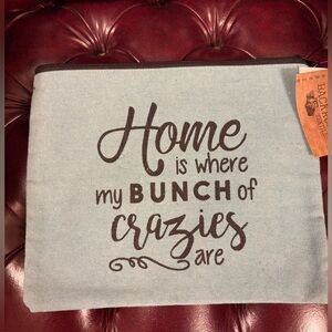 NWT Large Pouch BACKROADS Textiles Distressed Canvas Novelty 11” x 9” Fun!